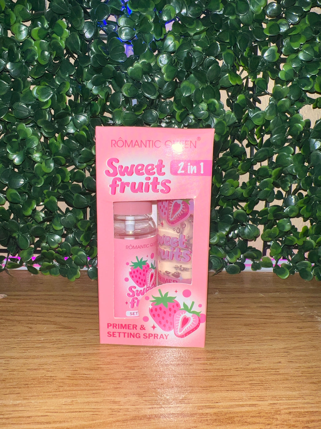 Romantic Queen Sweet Fruits 2-in-1 Primer & Setting Spray – Strawberry, Honey Peach & Cherry