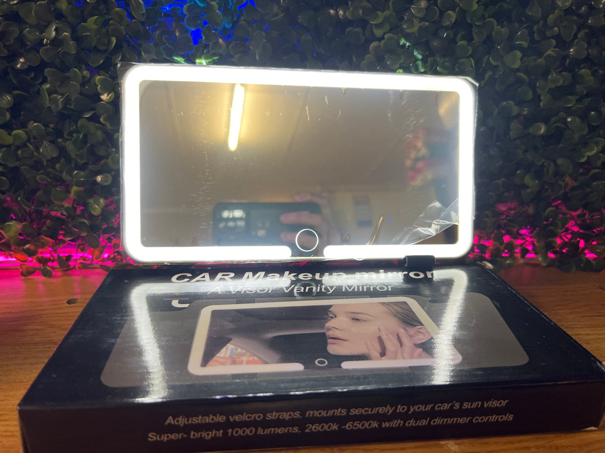 CAR Makeup Mirror – LED Sun Visor Vanity Mirror with Dimmer