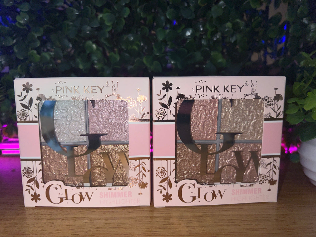 Pink Key Glow Shimmer Highlighter Palette (4-Pan)