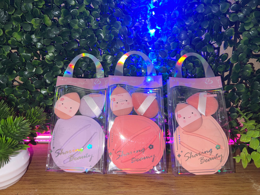 Sharing Beauty Makeup Puff Set (3-Piece)