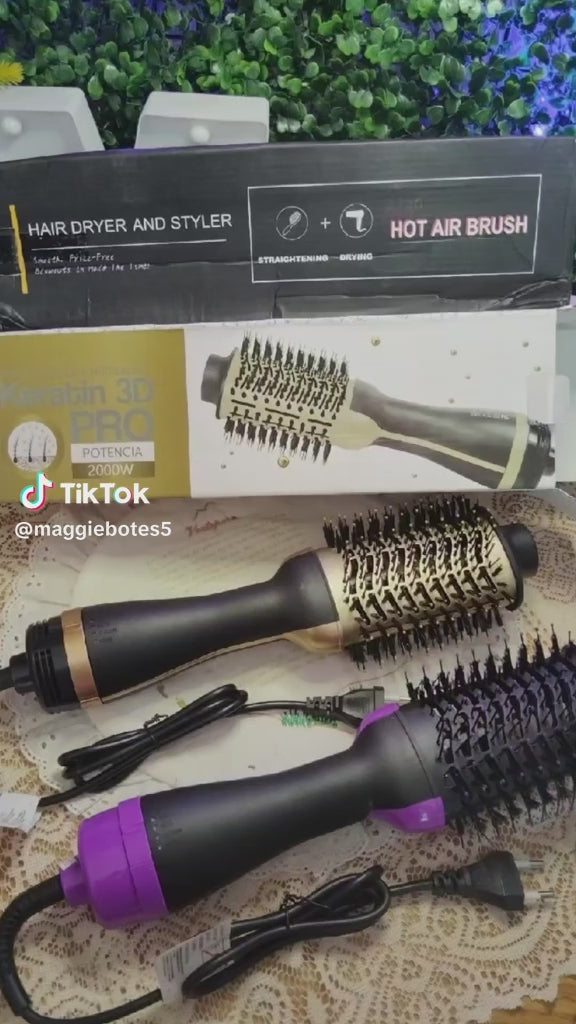 Keratin 3D Pro HotBrush – 2-in-1 Blow Wave Styling Brush.