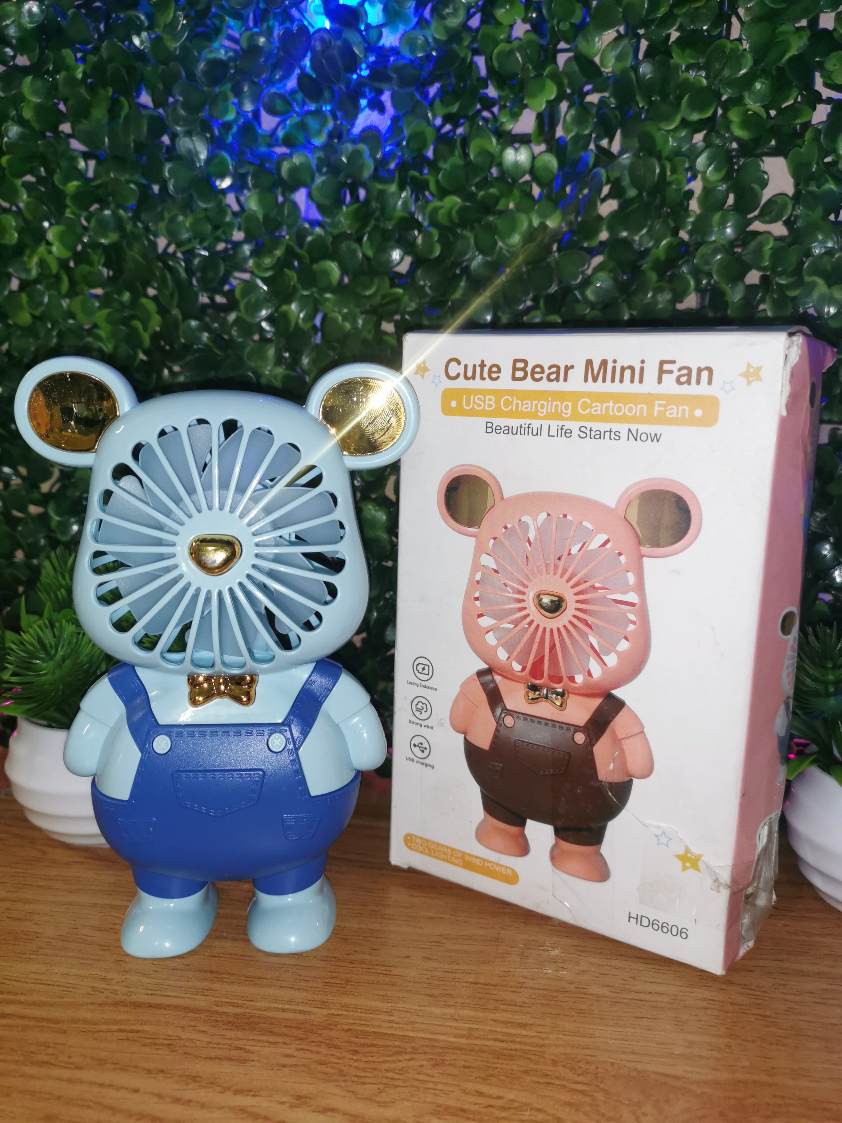 Bear mini Fan with light