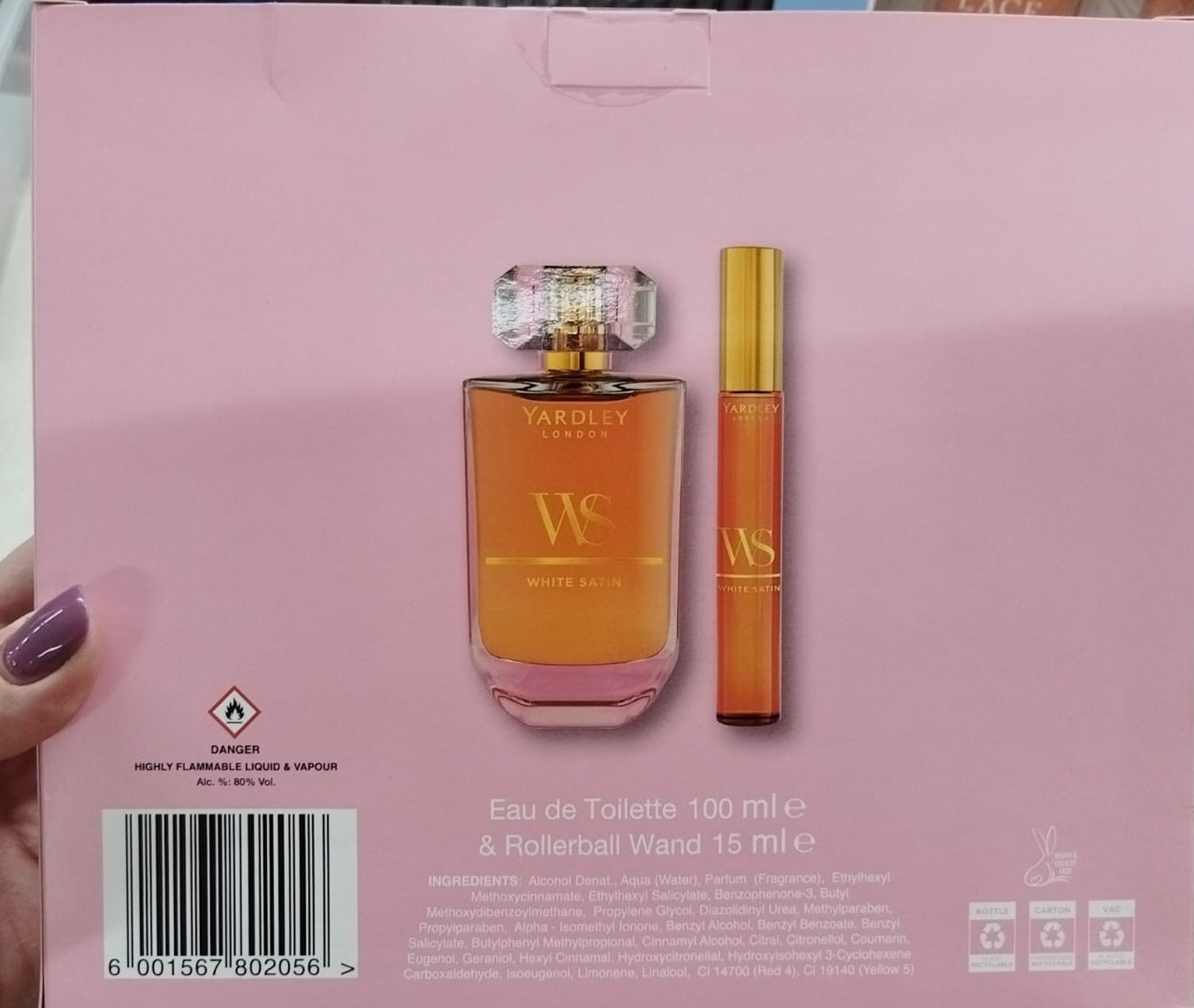 White satin parfume gift set
