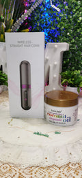 Wireless rechargeable straightning brush combo
